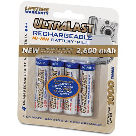 UltraLast AA Nickel-Metal Hydride 2600 mAh Battrs, 4Pk