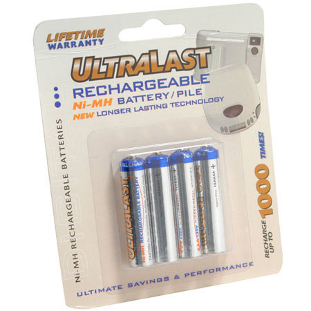 UltraLast UL4AAA 800 mAH AAA N-MH Batteries, 2 Pack