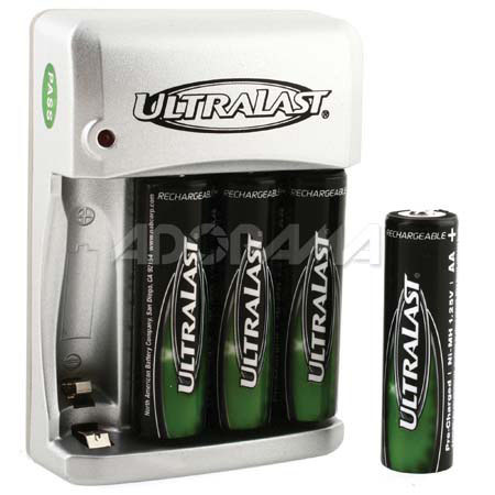 UltraLlast 4AA 2100mAh Hybrio Batteries w/MV Trvl Chrgr