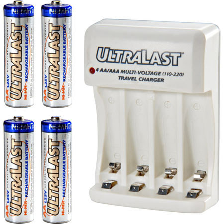 UltraLast Travel, MV 110/220v AA/AAA Batt Chrg w/4AA