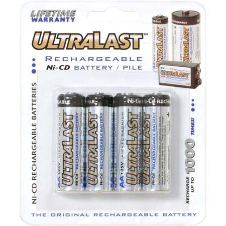 UltraLast AA NiCad 1.2v 700 mAh Batteries, Pack of 4