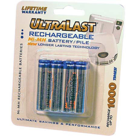UltraLast 8-Pack of Rechrgbl AAA NiMH Batteries - 800mh