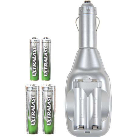 UltraLast ULCARK NiMH Batteries with DC Car Charger