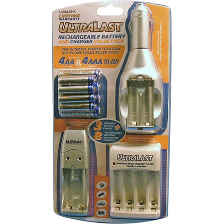 UltraLast 4 AA 2000mAh and 4 AAA 1000mAh Ni-Mh Batteris