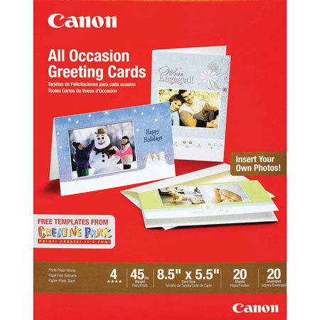 Canon Occasion 8.5x5.5in Photo Greeting Cards,20 Sheets