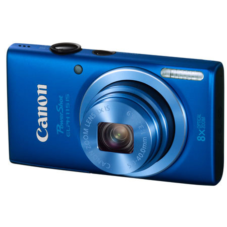 Canon ELPH 115 IS Camera, Blue- Mother's Day Bundle w/Built Pouch & 8GB Card