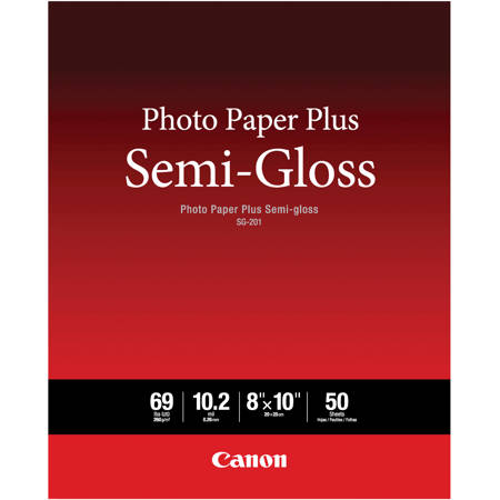 Canon Photo Paper Plus Semi-Gloss SG-201 Inkjet Paper, 8x10", 50 Sheets