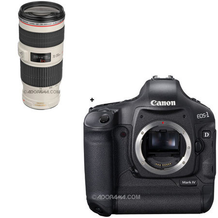 Canon EOS-1D MARK-IV Digital SLR Camera with EF 70-200mm f/4L IS USM Autofocus Telephoto Zoom Lens