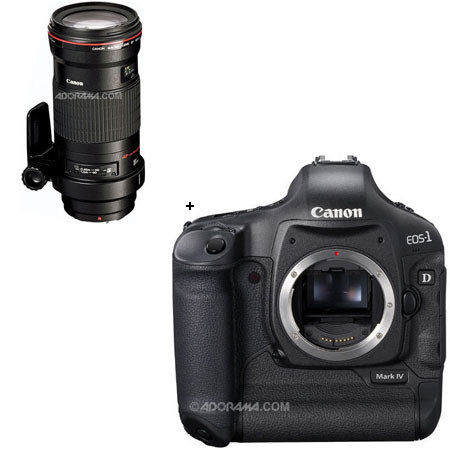 Canon EOS-1D MARK-IV Digital SLR Camera with EF 180mm f/3.5L Macro USM AutoFocus Telephoto Lens