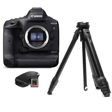 Canon EOS-1D X Mark III DSLR Camera with CFexpress Card & Reader With Tripod Kit