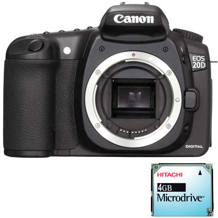 Canon EOS-20D Digital SLR Camera Body Kit with Hitachi 4GB MicroDrive.