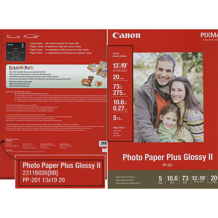 Canon 13x19in Glossy II Photo Inkjet Paper, 20 Sheets