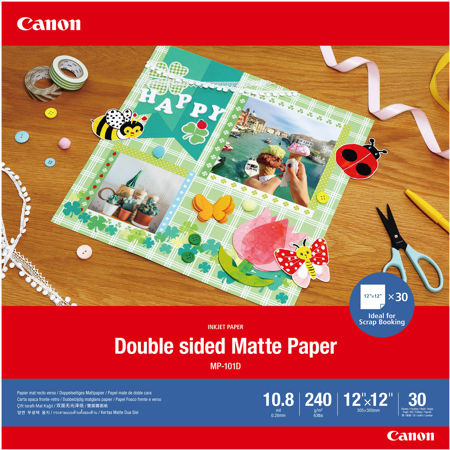 Canon 12x12" MP-101D Double-Sided Matte Photo Paper, 10.8 mil, 240 gsm, 30 Sheets