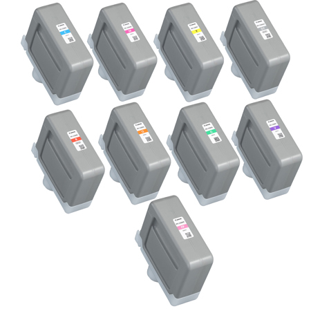 Canon PFI-2300 330ml 9-Color Pigment Ink Tank Bundle for GP-4000/2000 Printers
