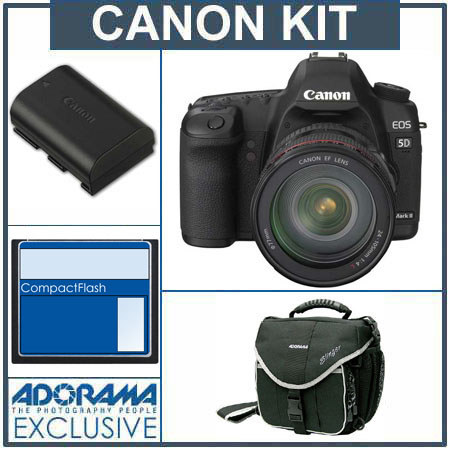 Canon EOS-5D Mark II EOS DSLR w/EF 24-105 L Lens +16GB+Case+Battery