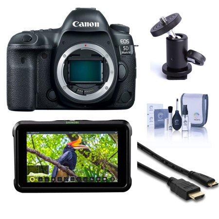Canon EOS 5D Mark IV DSLR Body - Bundle With Atomos Shinobi 5.2" IPS Monitor Kit