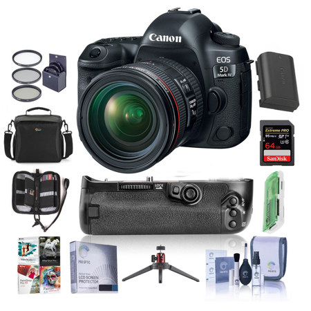Canon EOS 5D Mark IV DSLR with 24-70mm USM Lens /BG-E20 Battery Grip W/Free Kit