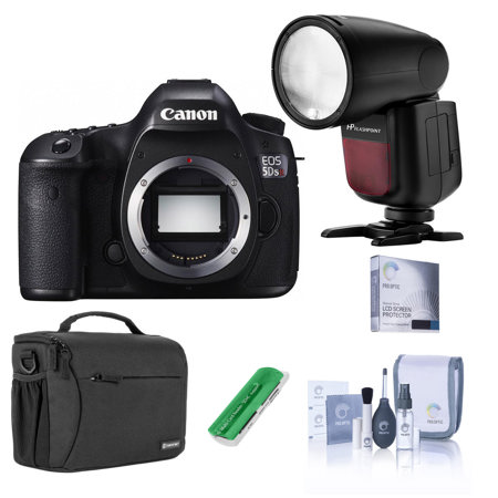 Canon EOS 5DS R DSLR Body - With Flashpoint Zoom Li-on X R2 TTL Round Flash Kit