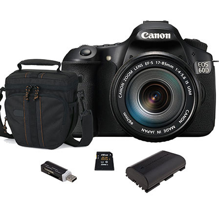 Canon EOS 60D 18 MP DSLR Camera w/EF S 18mm-200mm IS Lens USA -BUNDLE- 4460B016