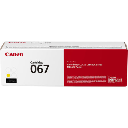 Canon 067 Standard Toner Cartridge for Color imageCLASS LBP630C & MF650C, Yellow