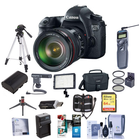 Canon EOS 6D DSLR with 24-105mm STM Lens and Pro Kit