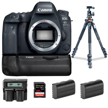Canon EOS 6D Mark II DSLR Body With BG-E21 Battery Grip And Accessory Bundle
