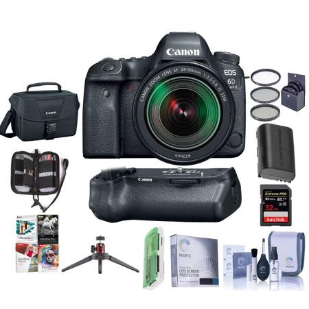 Canon EOS 6D Mark II DSLR with EF 24-105mm IS STM Lens/BG-E21 Battery Grip/ Kit