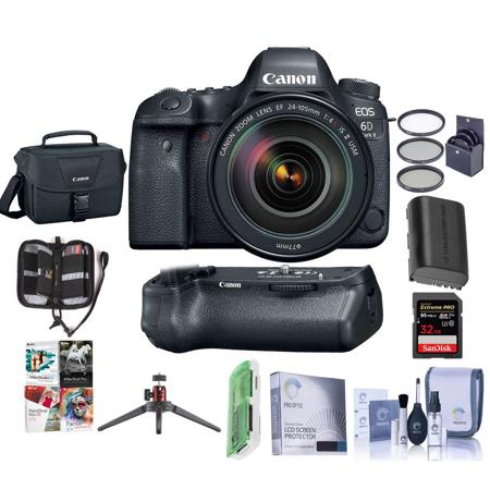 Canon EOS 6D Mark II DSLR with EF 24-105mm f/4L IS II USM Lens/Canon BG-E21 Grip