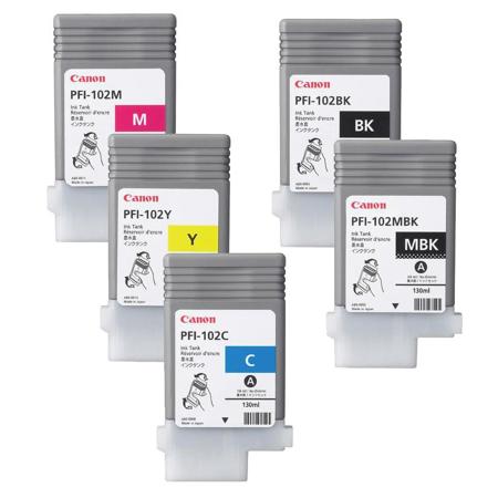 Canon Complete Set of 6 PFi-102 Ink Tanks 130ML ICA5PFI102 6