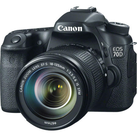 Canon EOS 70D DSLR with 18-135mm EFS Lens and Audio Kit