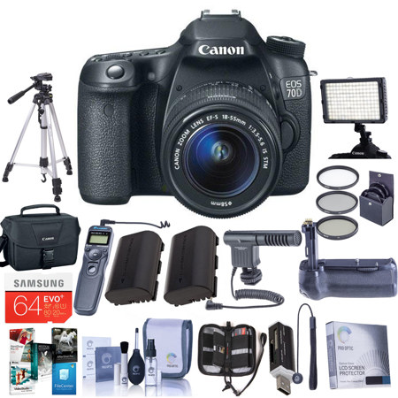 Canon EOS 70D DSLR Camera EF-S 18-55mm F3.5-5.6 IS STM Lens