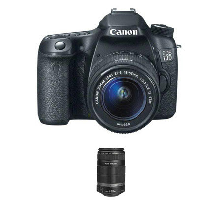 Canon EOS 70D Camera with 18-55mm Lens - Bundle with Canon 55-250mm Lens