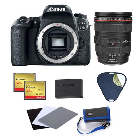 Canon EOS 77D DSLR Body With EF 24mm-105mm f/4L IS USM Lens And