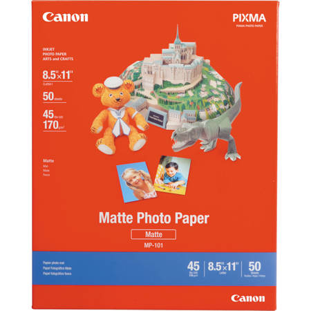 Canon Matte Photo Inkjet Paper, 8.5 mil., 8.5x11", 50 Sheets