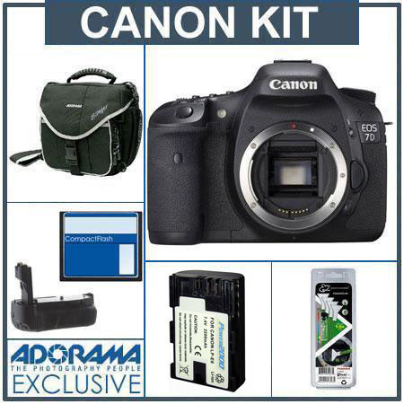 Canon EOS-7D Digital SLR Camera Body only -BUNDLE- w/32GB #3814B004