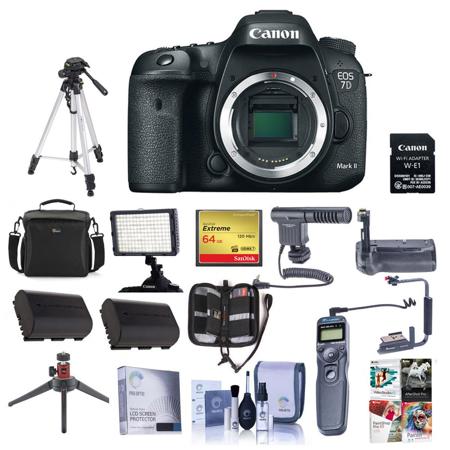 Canon EOS 7D Mark II DSLR Camera Body w/Wi-Fi Adapter Kit W/Pro