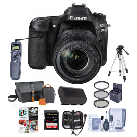 Canon EOS 80D DSLR with 18-135mm USM Lens and Premium Kit