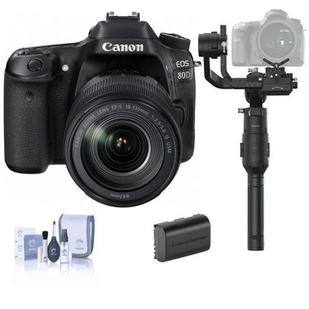 Canon EOS 80D DSLR with 18-135mm USM Lens - With Gimbal Accessory Kit