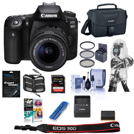 Canon EOS 90D DSLR Camera with EF-S 18-55mm f/3.5-5.6 IS STM Lens W/Free PC Kit