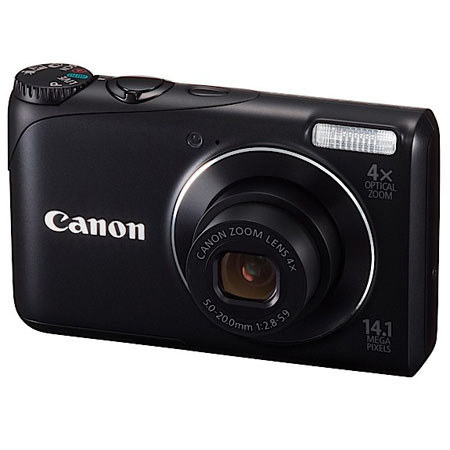 Canon PowerShot A2200 Digital Camera, Black -BUNDLE- w/4GB,Case,Tripod #4943B001