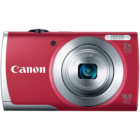 Canon PowerShot A2500 Digital Camera, Red