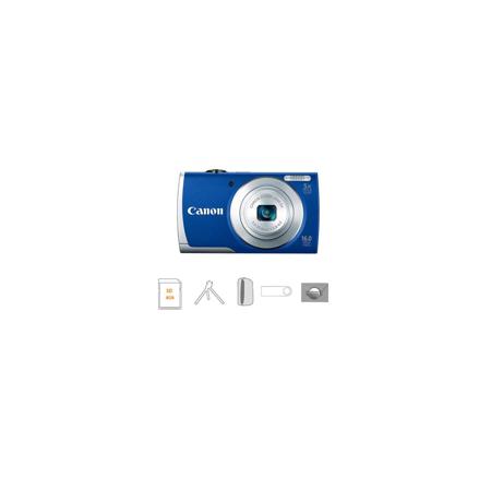 Canon PowerShot A2600 Digital Camera, Blue, Bundle w/8GB Card & MORE