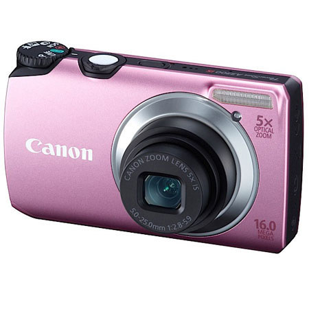 Canon PowerShot A3300 IS 16.0 MP Digital Camera, Pink -Bundle- w/8GB+ #5034B001
