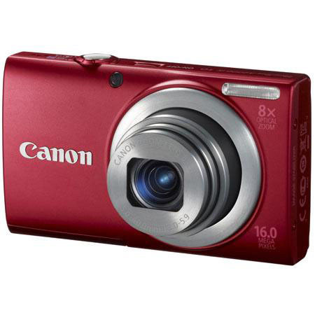 Canon PowerShot A4000 Digital Camera, Red -Bundle- w/16GB + More #6150B001