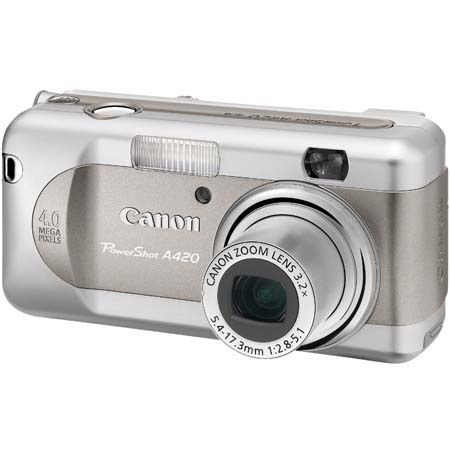 Canon Powershot A420 Digital Camera Kit 4.0 Megapixel, 3.2x Optical, 3.6x Digital Zoom, 1.8" LCD Screen - Refurbished
