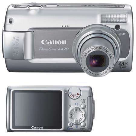 Canon PowerShot A470 Dig Gray Cam Kit w/2GB SD Mem Card