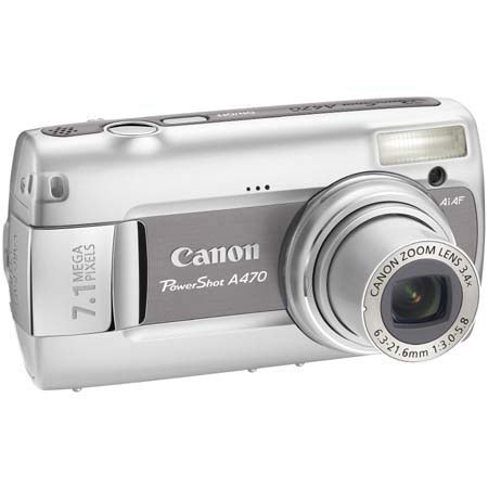 Canon PowerShot A470 Dig Cam, 7.1MP, 3.4x Opt Zm, Gray