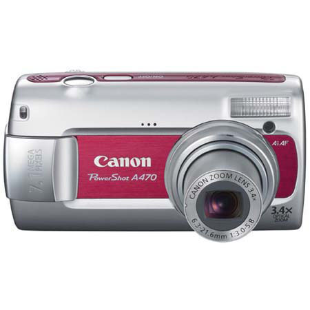 Canon PowerShot A470 Dig Red Cam Kit w/2GB SD Mem Card