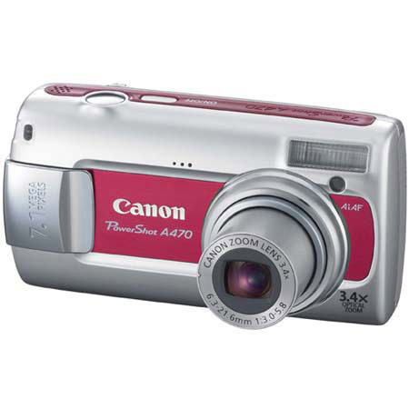 Canon Powershot A470 Digital Camera - Red - Refurbished