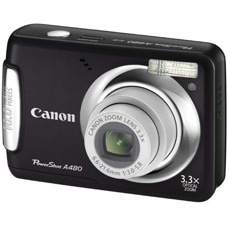 Canon 3475B023AA PowerShot A480 Digital Camera, Black